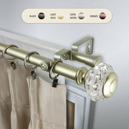 KD ENCIMERA 1 in. Lyla Double Curtain Rod with 120 to 170 in. Extension, Gold KD3739766